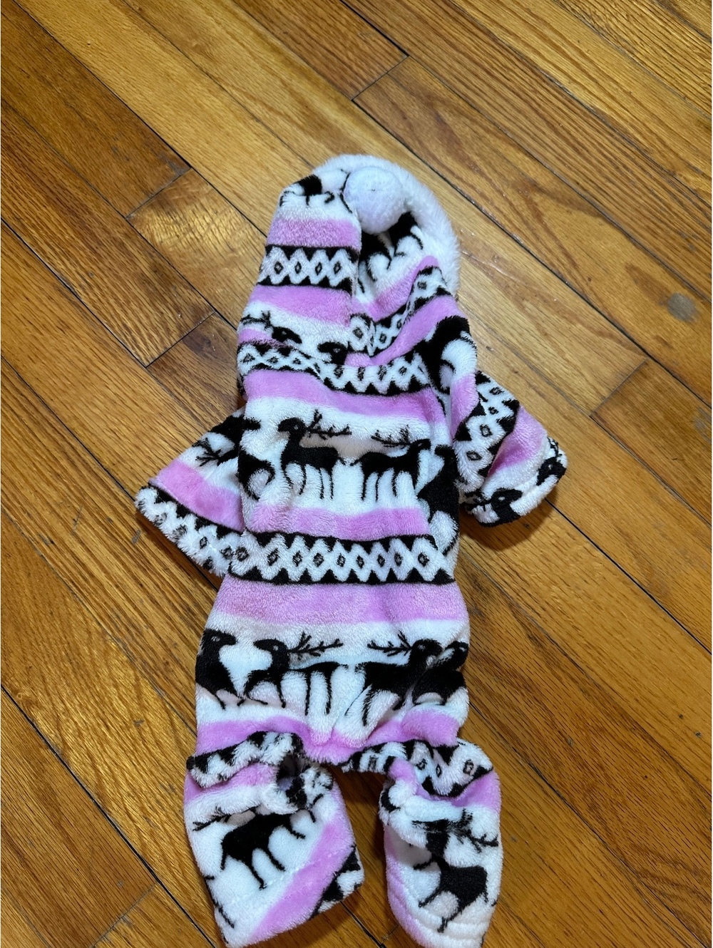 Dog Pajamas Christmas Reindeer Pink & Black S